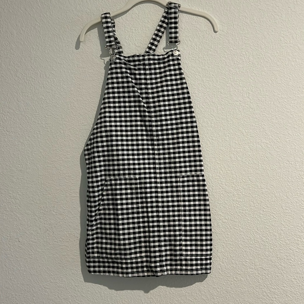Gingham overall dress